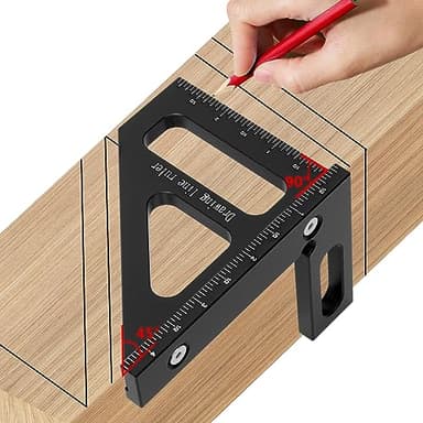 KETIPED Imperial 3D Multi-Angle Measuring Ruler,45/90 Degree Aluminum Alloy Woodworking Square Protractor, Miter Triangle Ruler High Precision Layout Measuring Tool for Engineer Carpenter,003BK - Image 3