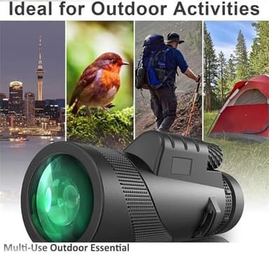 Stscope 360 Monocular Set, Telescope High Power for Adults Long Range with Phone Adapter & Tripod, for Bird Watching Camping Travelling Concert (80 * 100,Green) - Image 6