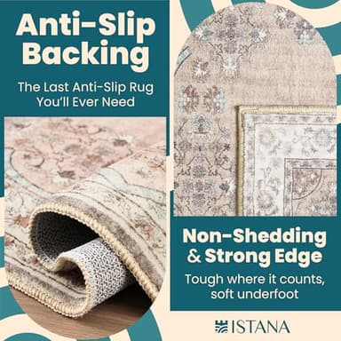Istana Bedroom Rugs 9x12 - Beige Area Rugs - Foldable Big Rugs for Living Room - Stain Resistant 9 X 12 Rug - Eco-Friendly 9 X 12 Outdoor Rug - Easy to Clean Dining Room Rug 9x12 - Image 3