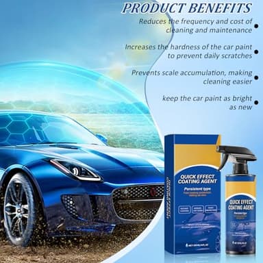 Diinou 2Pcs Advanced Car Quick-Acting Coating Agent Spray, Car Coating Spray, 2025 New Quick Effective Coating Spray,Car Scratch Wax Polish Spray Waterless Wash, Oil Film Emulsion Glass Cleaner - Image 3
