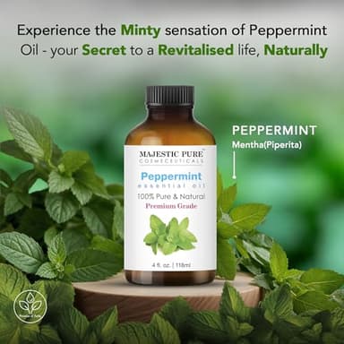 Majestic Pure Peppermint Essential Oil with Glass Dropper - 4 Fl Oz Pack of 2-100% Pure and Natural Peppermint Oil - Premium Grade Essential Oils for Diffuser, Aromatherapy, Soap and Candle Making - Image 4