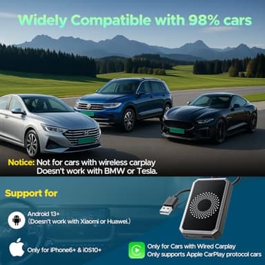 LAMTTO 3-in-1 Magic Video Box for Streaming Netflix/YouTube/TikTok, Wireless Carplay Adapter Dongle with USB Drive and HDMI Output for OEM Wired Apple Car Play and Android Auto Cars - Image 9