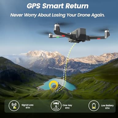WeFone Drones with Camera for Adults 4k, WF30 GPS Follow Me Drone for Beginners Kids Foldable FPV RC Quadcopter, Return Home, Brushless Motor, 5G Transmission, 40 Mins Flight Time, 2 Batteries - Image 3