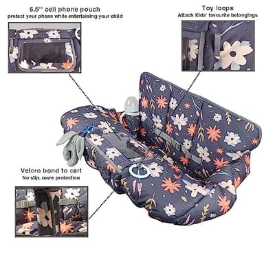Shopping Cart Cover for Baby/Toddler, Cozy High Chair Cover, with Removable positioner, Dark Blue - Image 4