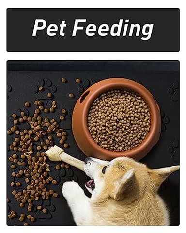 SUPENUIN Paw Pattern Multipurpose Boot Tray for Entryway Waterproof Rubber Mats for Dogs Shoe Mat Tray, Pet Food Mat - Image 3