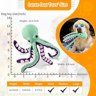 Fuufome Large Squeaky Dog Toys- Plush Dog Toys with Soft Fabric for Small, Medium, and Large Dogs Daily Companionship, Training Reward Gift - Image 5