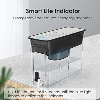 Waterdrop Slim Alkaline Water Filter Dispenser, Large 35-Cup, Up to PH 9.5, Healthy, Clean & Toxin-Free Mineralized Alkaline Water, 100-Gallon, BPA Free, Black (1 Filter Included) - Image 6