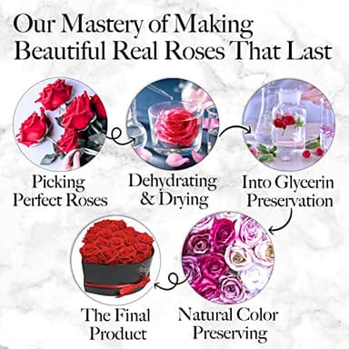 GLAMOUR BOUTIQUE 27 Flower Forever Heart Shape Box - Preserved Roses Gift for Her, Preserved Flowers, Red - Image 8