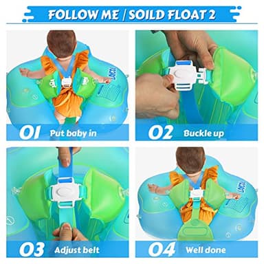 LAYCOL Baby Swimming Float Inflatable Baby Pool Float Ring with Sun Protection Canopy,add Tail no flip Over for Age of 3-36 Months (Blue, L) - Image 7