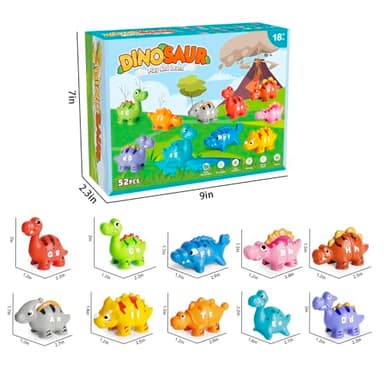 52 PCS Dinosaur Alphabet Learning Toys for Toddlers Kids 3-5, 10 Different Dinosaur Figures, Double Sided ABC Matching Game, Preschool Activities Montessori Fine Motor Toys for Toddlers Kids - Image 7