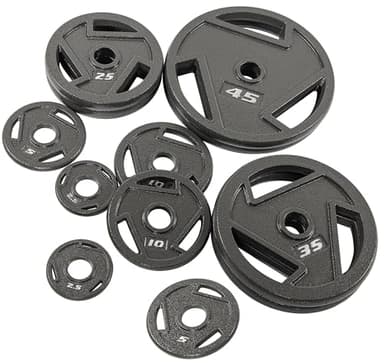 Fitvids Olympic 2-Inch Cast Iron Plate Weight Plate for Strength Training and Weightlifting, 45-Pound, Pair - Image 4