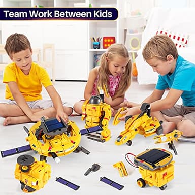 COBFDHA STEM Projects for Kids Age 8-12, Science Kits Boys, Solar Robot Space Toys Gifts 8-14 Year Old Teen Boys Girls, 120Pcs Building Experiments Robots Teenage Ages 9 10 11 12 , Yellow - Image 4