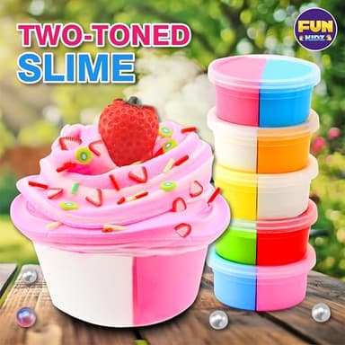 36 Big Cupcake Butter Slime Packs for Girls, FunKidz Two Toned Butter Slime Kit for Kids Party Favors Premade Bulk Slime Toys - Image 5