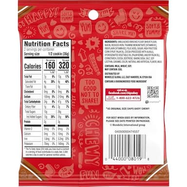 CHIPS AHOY! Big Chewy Chocolate Chip Cookies, Chocolatey Brownie, 14 Snack Packs (1 Cookie Per Pack) - Image 3