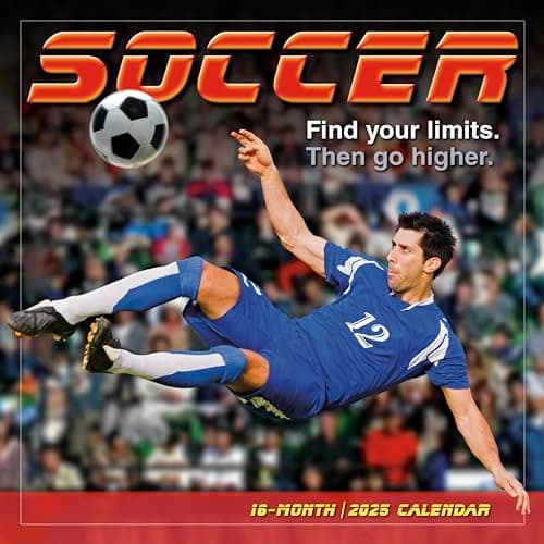 Soccer 2025 Wall Calendar, 16-Months Sports Calendar, 12" x 12" - Image 1