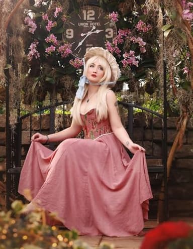 Women Elastic High Waist Swing Maxi Flowy Summer Long Skirt Dusty Rose M - Image 2