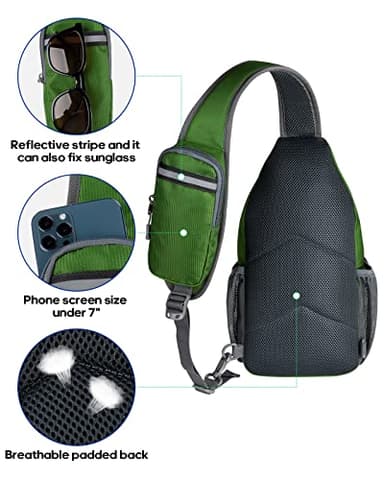 WATERFLY Crossbody Sling Backpack Sling Bag Travel Hiking Chest Bag Daypack - Image 6