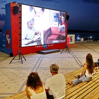 TOWOND Projector Screen and Stand, 180 inch Outdoor Projector Screen 15 FT Large Projection Screen, Portable 16:9 4K HD Rear Front Movie Screen with Carry Bag Wrinkle-Free Design for Backyard Theater - Image 7
