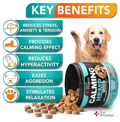 Advanced Calming Chews for Dogs - Hemp Dog Calming Chews - Anxiety Relief with Melatonin - Stress & Separation Anxiety - Sleep Aid + Hip and Joint Supplement Support - Made in USA - 70 Treats - Image 4
