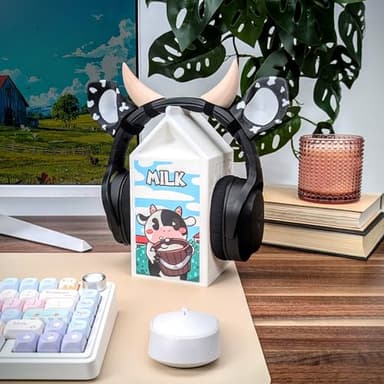 BeamTeam3D Cow Ears and Horns for Headphones, Cute & Fun Decorative Add-Ons for Gaming Headsets, Kids’ School Headphones, Compatible with Most Headphones (Brown/White/White) - Image 9
