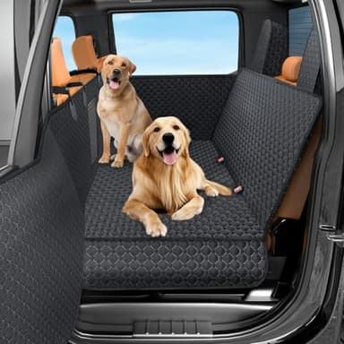 DIAMOOKY Truck Back Seat Extender for Dogs, Upgraded Waterproof Pet Seat Cover with Door Protection, Hard Bottom, Holds 420lbs, Dog Hammock for F150/Silverado 1500/GMC Sierra 1500/RAM 1500/Titan - Image 1
