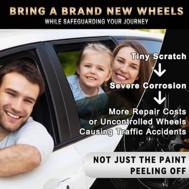 Gloss Black Rim Touch Up Paint, Efficient Car Alloy Wheel Scratch Repair Kit, Quick and Easy Remover Curb Rash, Universal and Color Accurate, Long lasting, Resists Water, Uv Rays - Image 4