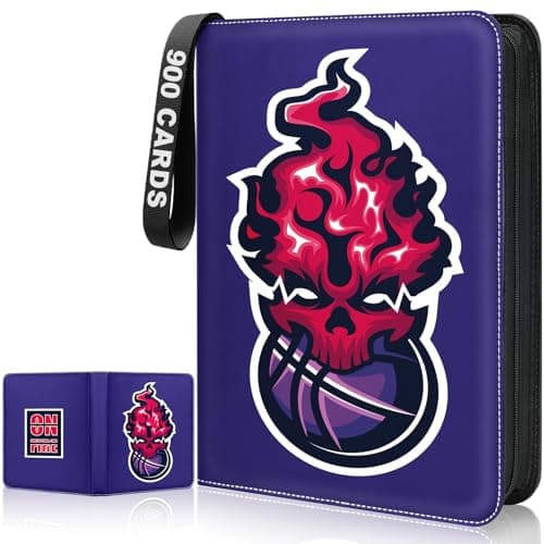 Basketball Card Binder, Trading Sports Card Binder Holder 900 Pockets with 50 Removable Pages, 9 Pocket Collector Album Storage Double Sided,Folder Book Case Gift for Boys And Girl (Purple) - Image 1