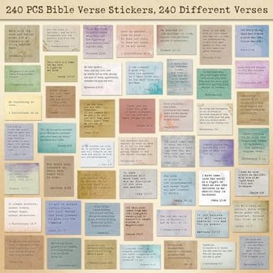 zheyistep 240PCS Retro Bible Verse Stickers (No Duplicates), Inspirational Scripture Stickers for Journaling Scrapbook Vintage Christian Religious Faith Quote Bible Study Supplies - Image 2