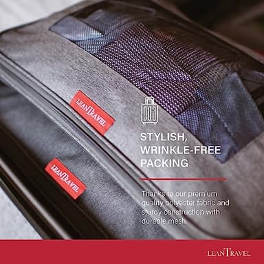 LeanTravel Compression Packing Cubes for Travel Organizers with Double Zipper (6-Pack (2L+2M+2S), Black) - Image 8