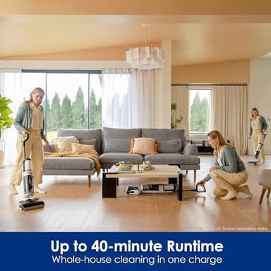 Tineco Floor ONE Stretch S6 Cordless Wet Dry Vacuum Cleaner, 180°Lay-Flat Smart Vacuum Mop, 40 Minutes Long Runtime 158℉ Flashdry Self-Cleaning, Dual-Sided Edge Cleaning Lightweight Floor Cleaner - Image 2