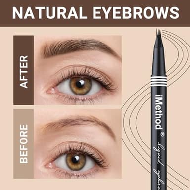 iMethod eyebrow pen - Microblading eyebrow pen, eyebrow pencil with a Micro 4-Fork Tip for Natural Hair-Like Brows, Long-Lasting Eye Brow Pencils for Women, Waterproof, Light Brown - Image 3
