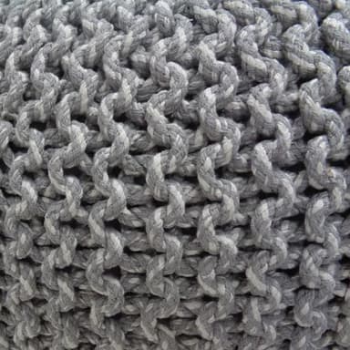 SIMPLIHOME Nikki Boho Round Hand Knit Pouf in Grey Cotton for the Living Room, Bedroom and Kids Room - Image 8