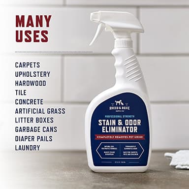 Rocco & Roxie Stain & Odor Eliminator for Strong Odor, 32oz Enzyme Pet Odor Eliminator for Home, Carpet Stain Remover for Cats & Dog Pee, Enzymatic Cat Urine Destroyer, Carpet Cleaner Spray - Image 5