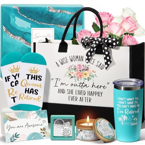 Retirement Gifts for Women 2025, Best Cool Retirement Gifts for Coworker Teacher Nurses Boss Friends Mom Grandma Retirees, Coworkers Farewell Leaving Going Away Gift with 20Oz Tumbler Canvas Tote Bag - Image 1