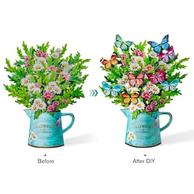 Airpark Pop Up Flower Card, 16 Inch Daisies and Butterflies 3D Paper Flowers Bouquet, Popup Greeting Cards with Blank Note Card & Envelope, Birthday, Graduation Decorations, Get Well Soon,Thank You Gifts for Women Mother - Image 2