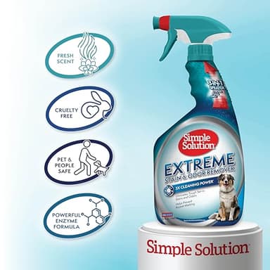 Simple Solution Extreme Pet Stain and Odor Eliminator Spray, Pee Stain Remover, Enzyme Cleaner, 3X Pro-Bacteria Cleaning Power, Dog Odor Remover, 32 oz and Gallon - Image 4