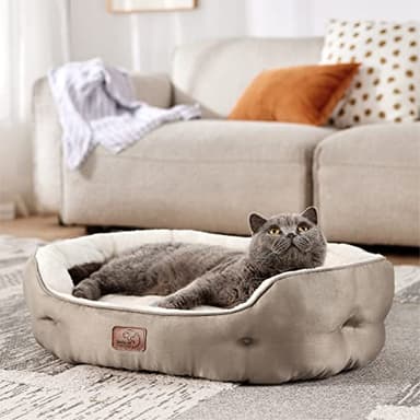 Bedsure Dog Beds for Small Dogs - Round Cat Beds for Indoor Cats, Washable Pet Bed for Puppy and Kitten with Slip-Resistant Bottom, 25 Inches, Taupe - Image 9