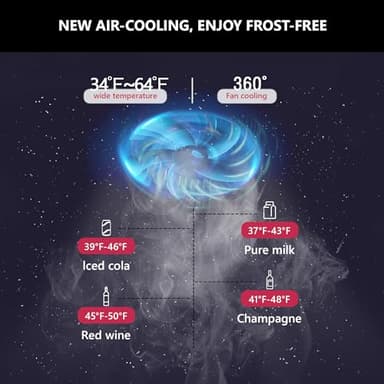 Icyglee Beverage Refrigerator Cooler - 126 Can Mini Fridge with Glass Door for Soda Beer, Wine, Beverage Cooler for Home, Office, Bar with Adjustable Removable Shelves, Black - Image 3