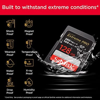 SanDisk 128GB Extreme PRO SDXC UHS-II Memory Card - C10, U3, V60, 6K, 4K UHD, SD Card - SDSDXEP-128G-GN4IN - Image 5