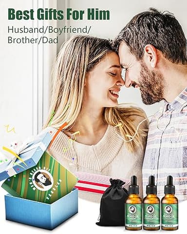 Mens Gifts for Birthday, Gifts for Men, Beard Care Kit with Beard Oil Balm Conditioner Wash Brush Comb Scissor, Stocking Stuffers for Men Birthday & Holiday Gifts for Boyfriend Brother Dad Husband - Image 7