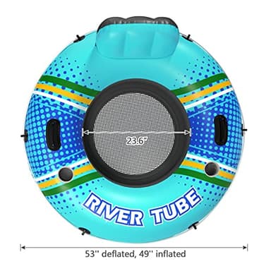 Jasonwell Inflatable River Tube Float - Heavy Duty River Float Pool Floats Lake Premium Water Tubes for Floating Recreational River Raft Lounge Floaties with 2 Cup Holders for Adult - Image 2