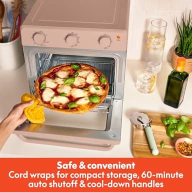 bella Air Fry Toaster Oven, 7 Preset Cooking Options, Dishwasher-Safe EverGood Coated Trays Included, 60-Minute Auto Shutoff w Audible Timer, Power Indicator Light, 1700 Watt, Blossom - Image 7