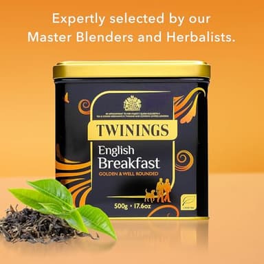 Twinings English Breakfast Loose Leaf Black Tea, 17.64 Ounce (500g) Tin, Caffeinated, Enjoy Hot or Iced - Image 6