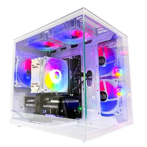 suevery Gaming PC Core I5-12400F(6Cores Up to 4.4G) RTX 3050 6G Nvme SSD 1TB 32GB RAM 650W WiFi 6 Prebuilt Towers Desktop Computer White - Image 1