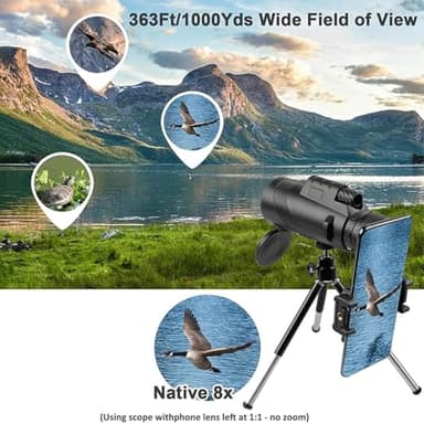 Stscope360 Monocular, 2025 Upgraded STS Scope 360, Stethoscope 360 Monocular Scope Set for Adults Long Range, High Power Monoculars for Bird Watching Camping Travelling Concert (Green 80 * 100) - Image 2