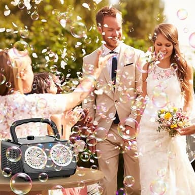 SHCKE Automatic Bubble Machine Upgrade Bubble Blower with 2 Fans,Plug in or Battery Operated Portable Bubble Maker,20000+ Bubbles Per Minute Bubbles for Outdoor Wedding Birthday Party - Image 5