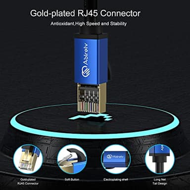 Abireiv Cat7 Ethernet Cable 150ft, Cat7 Outdoor Cable Triple Shielding SSTP 10Gbps 600MHz Ethernet Patch Cable for Modem Router LAN RJ45, UV/Water Proof, Direct Burial, PE Jacket - Image 3