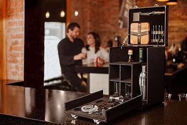 LEGACY - a Picnic Time brand, Hamilton Bartender Kit, Cocktail Set, Portable Bar Case with Cocktail Shaker Set, (Black) - Image 6
