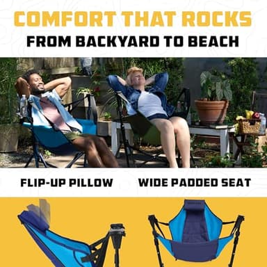 Wise Owl Outfitters Hammock Chair for Adults – Comfortable Portable Folding Rocking Camping Chair with Carry Bag – Great for Lawn, Campsite & Outdoors - Image 4