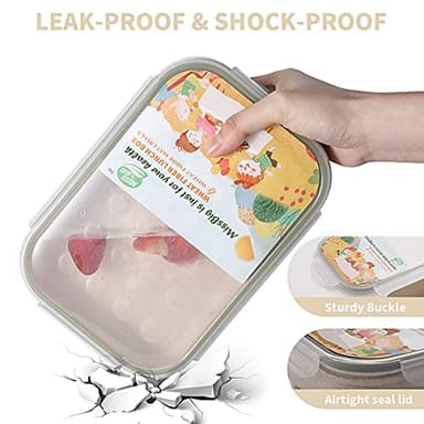 MISS BIG® Bento Box,Bento Box Adult,Lunch Box,Leak Proof Lunch Containers,No BPAs and No Chemical Dyes Bento Lunch Box,Dishwasher and Microwave Safe Lunch Containers for Adults(1900ml White) - Image 4